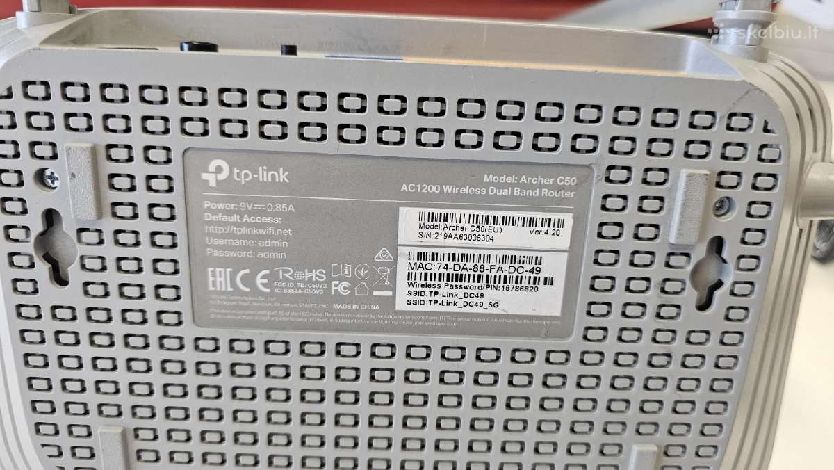 Maršrutizatorius Tp-link Archer C50 Ac1200 - nuotraukos Nr. 6