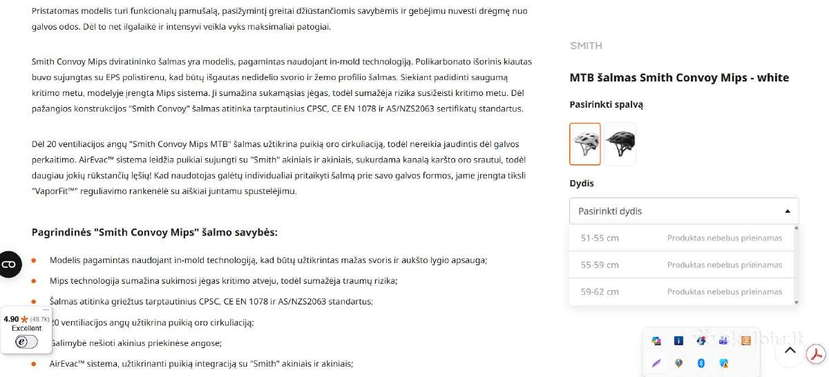 Dviratininko šalmą Smith Convoy Mips - nuotraukos Nr. 13