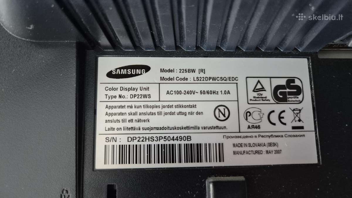 Monitorius Samsung Syncmaster 225bw 22.5" - nuotraukos Nr. 3