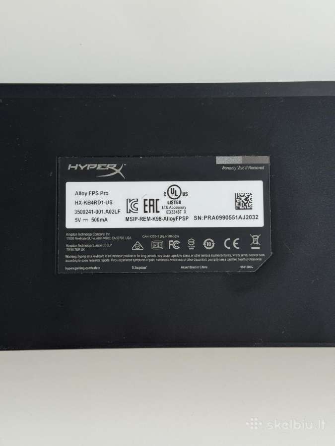 Hyperx klaviatūra alloy fps pro - nuotraukos Nr. 3