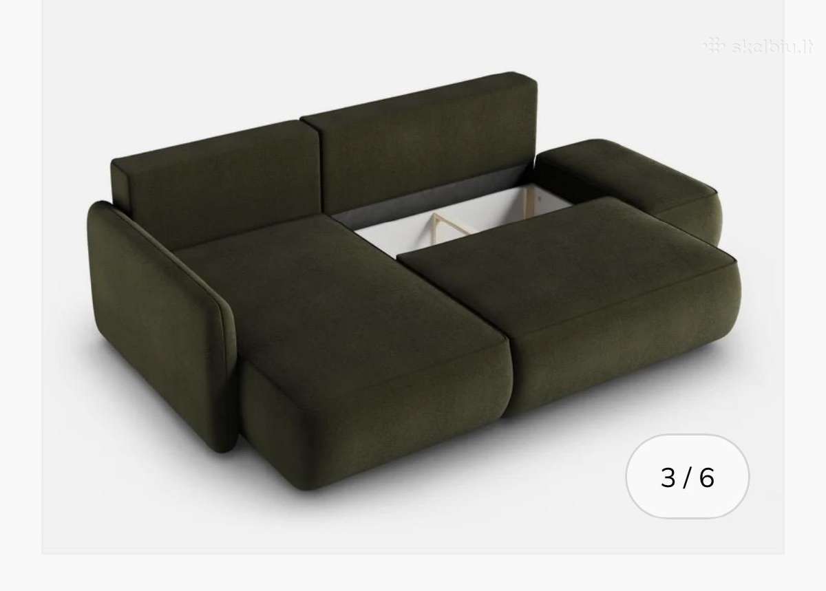 Tik išpakuota, nauja minimalistinė sofa-lova - nuotraukos Nr. 7