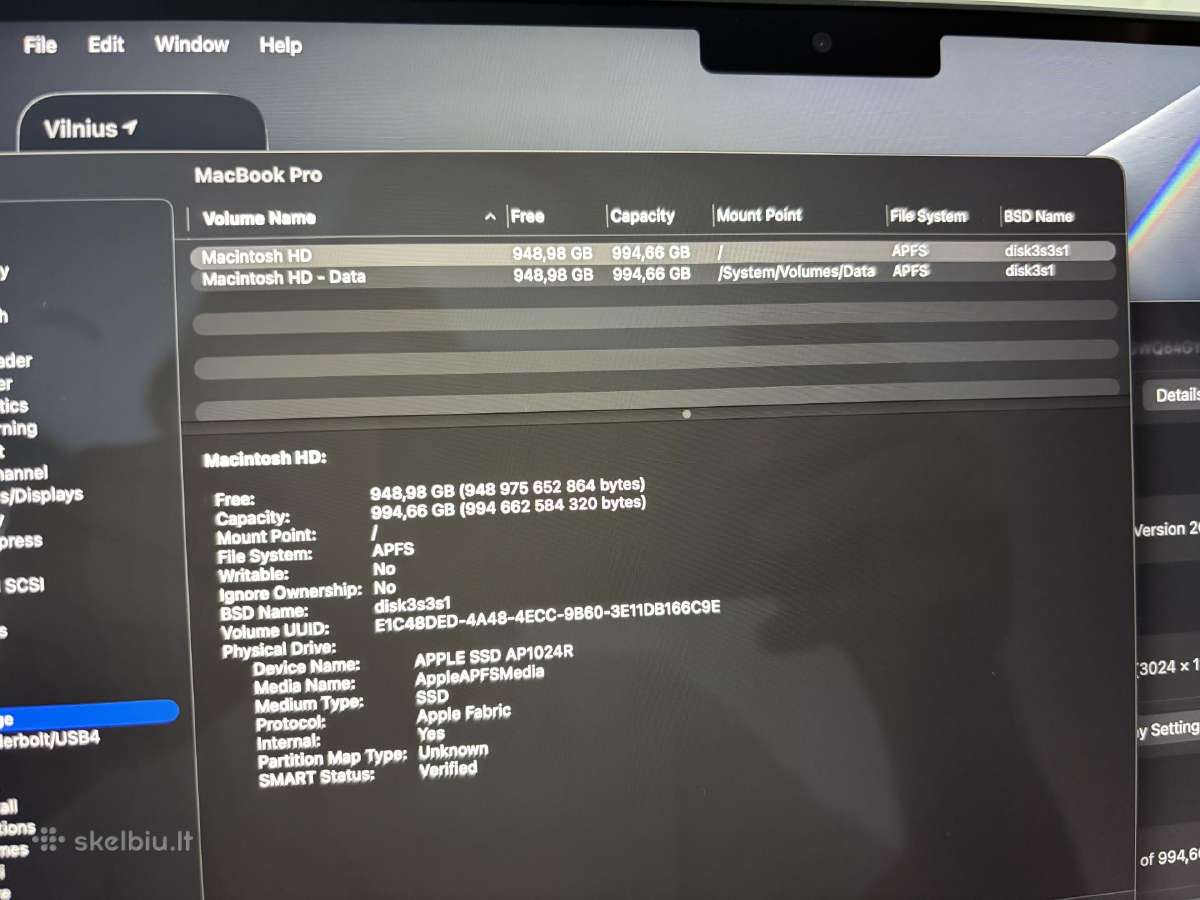 MacBook Pro 14 M1 Pro 1tb SSD 16gb RAM - nuotraukos Nr. 10