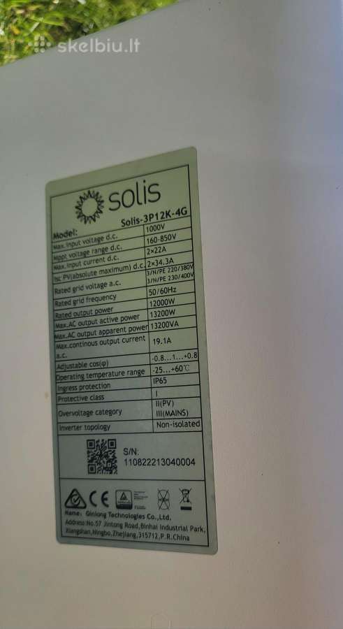 Solis 12 kw trifazis inverteris - nuotraukos Nr. 4