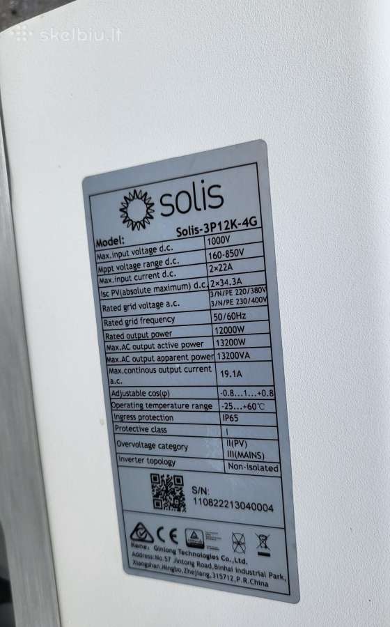 Solis 12 kw trifazis inverteris - nuotraukos Nr. 7