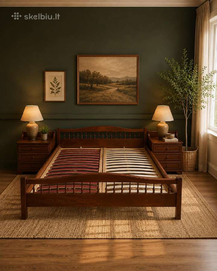 Dvigulė lova medžio masyvo King Size - nuotraukos Nr. 2