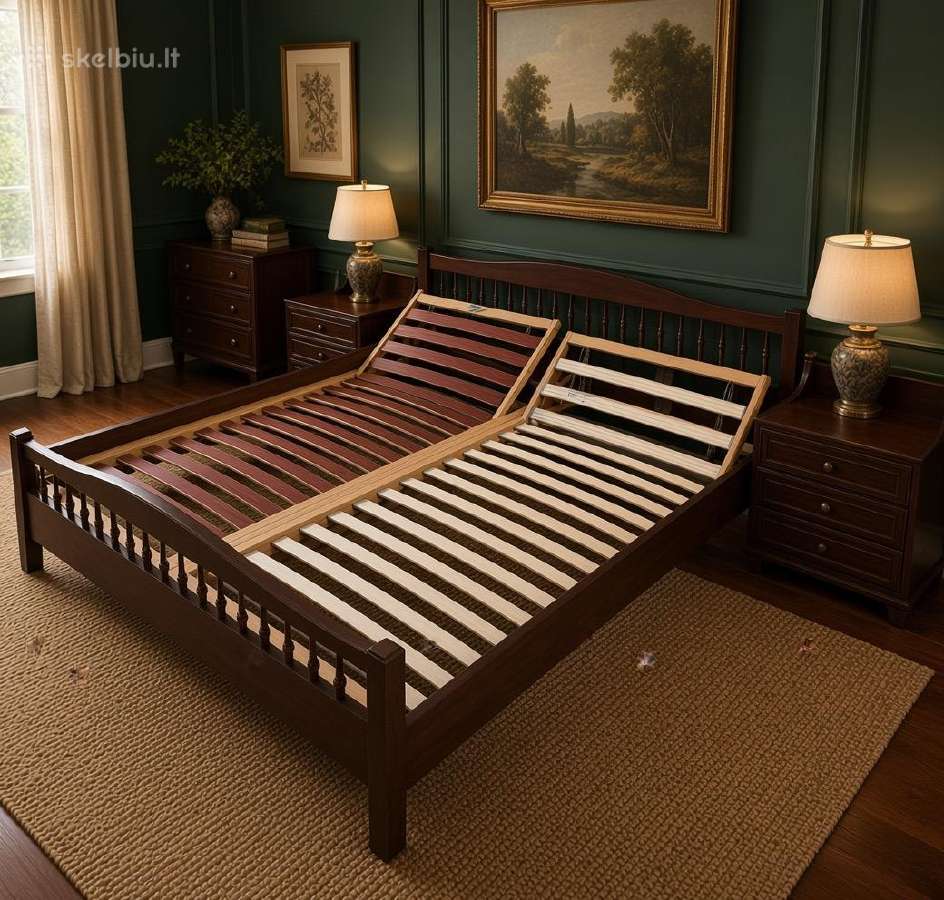 Dvigulė lova medžio masyvo King Size - nuotraukos Nr. 3