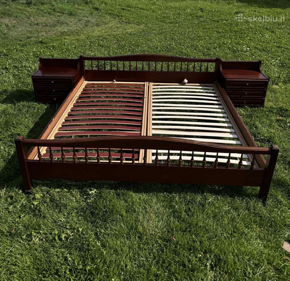 Dvigulė lova medžio masyvo King Size - nuotraukos Nr. 5