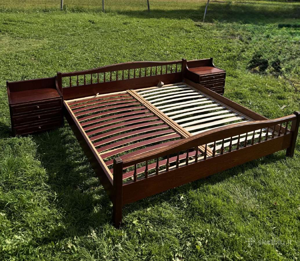 Dvigulė lova medžio masyvo King Size - nuotraukos Nr. 6