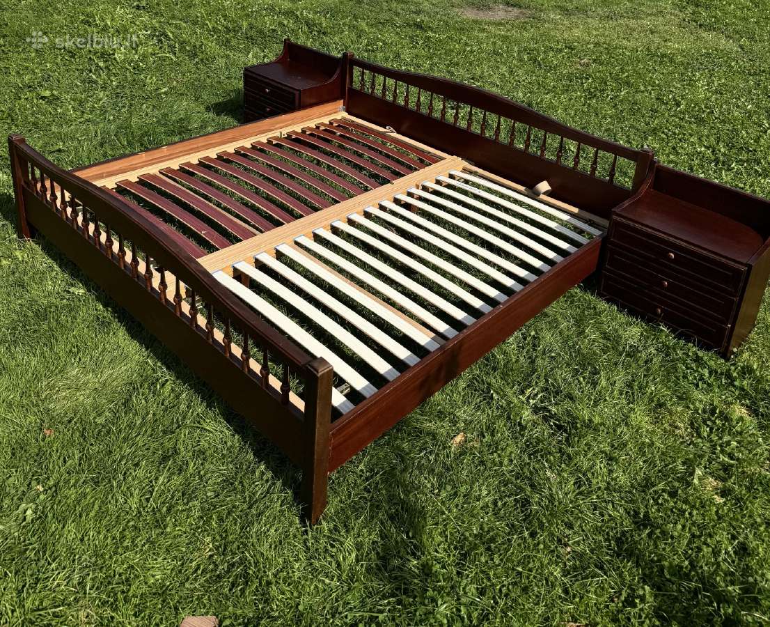 Dvigulė lova medžio masyvo King Size - nuotraukos Nr. 7
