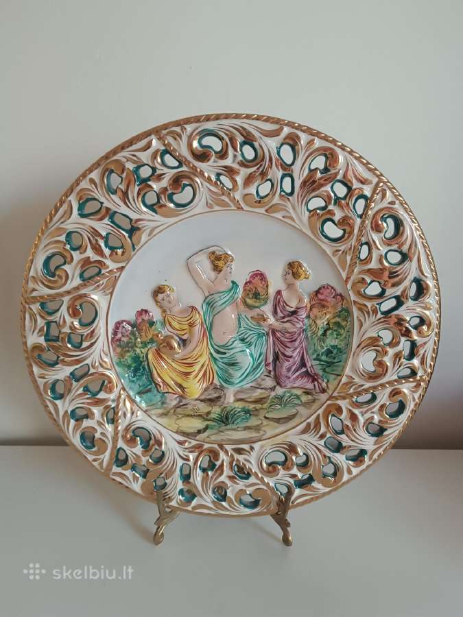Vintažinė lėkštė Capodimonte - nuotraukos Nr. 3