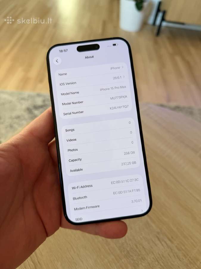 Apple iPhone 15 Pro Max, Titanium Black - nuotraukos Nr. 8