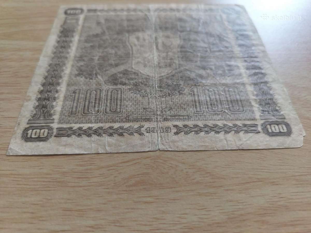 Suomijos banknotas 100 Markkaa 1939 m - nuotraukos Nr. 4