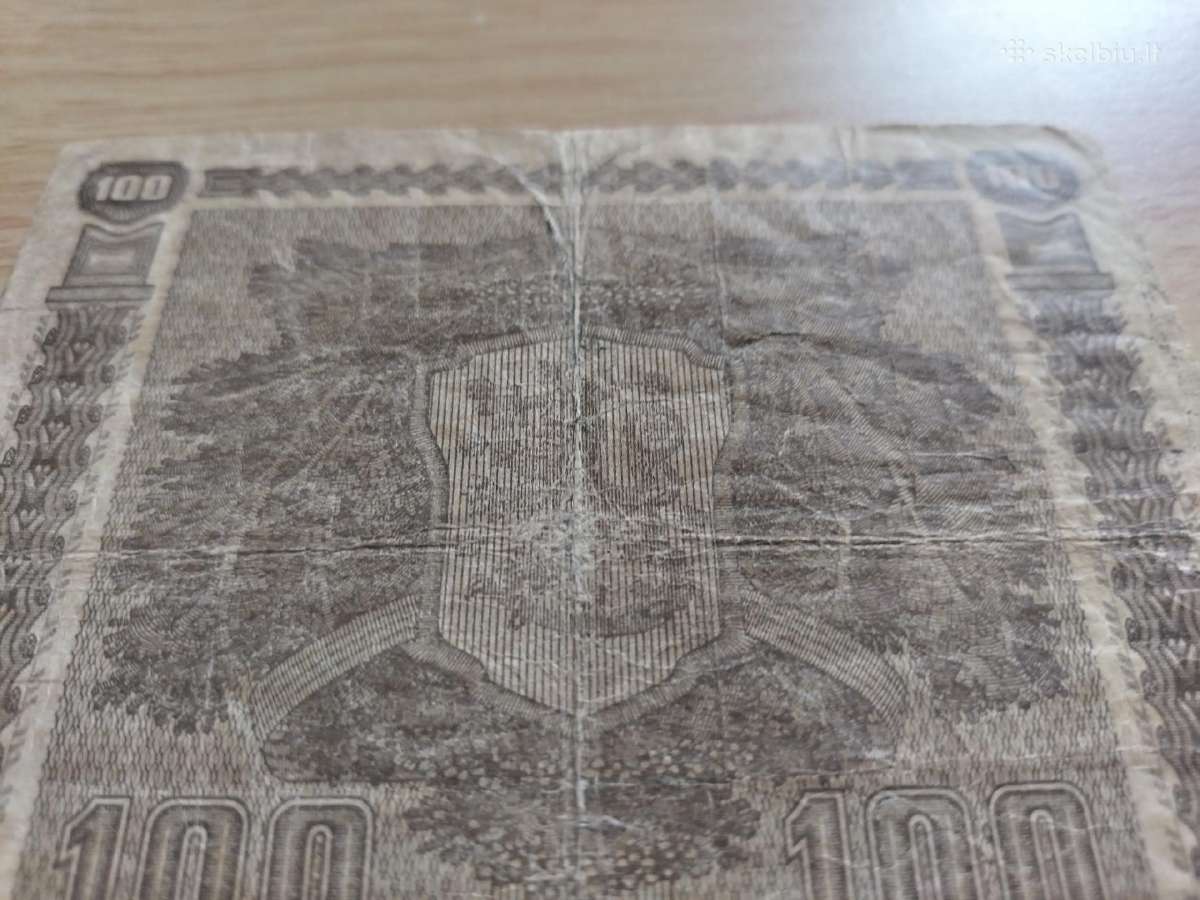 Suomijos banknotas 100 Markkaa 1939 m - nuotraukos Nr. 5