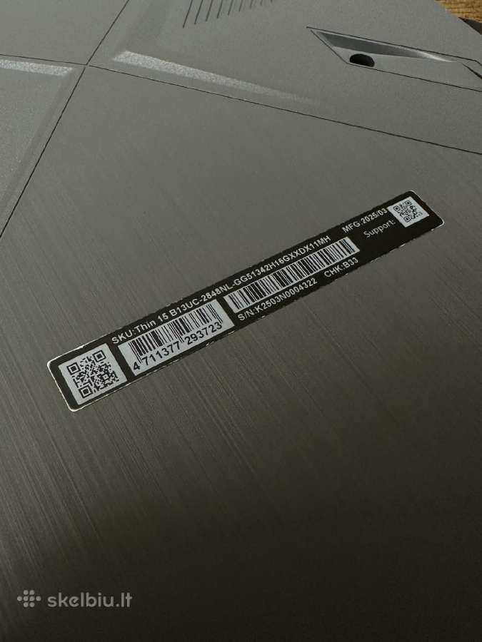 Msi Thin 15 Rtx 3050 I5-13420h 24gb - nuotraukos Nr. 4