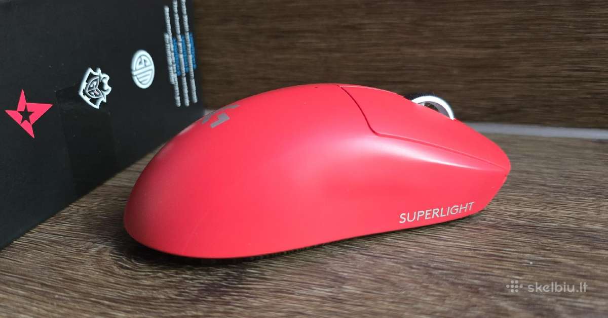 Logitech g pro x superlight red raudona pelė - nuotraukos Nr. 2