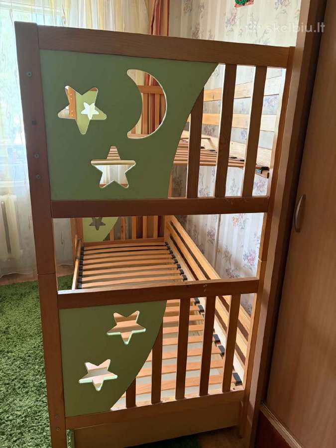 Vaikiška medinė dviaukštė lova - nuotraukos Nr. 2