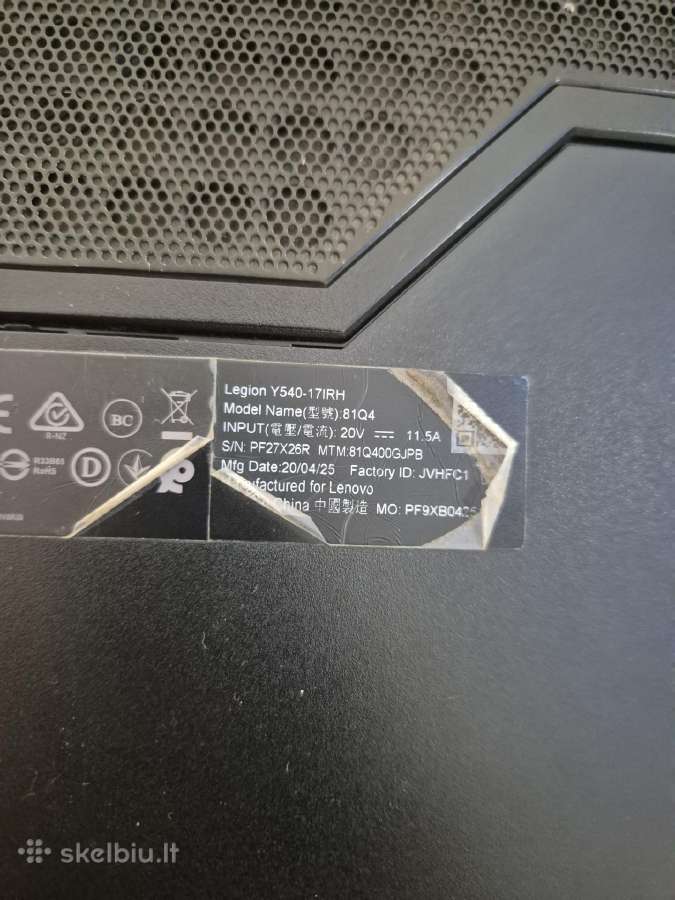 Lenovo Legion Y540-17 - nuotraukos Nr. 4