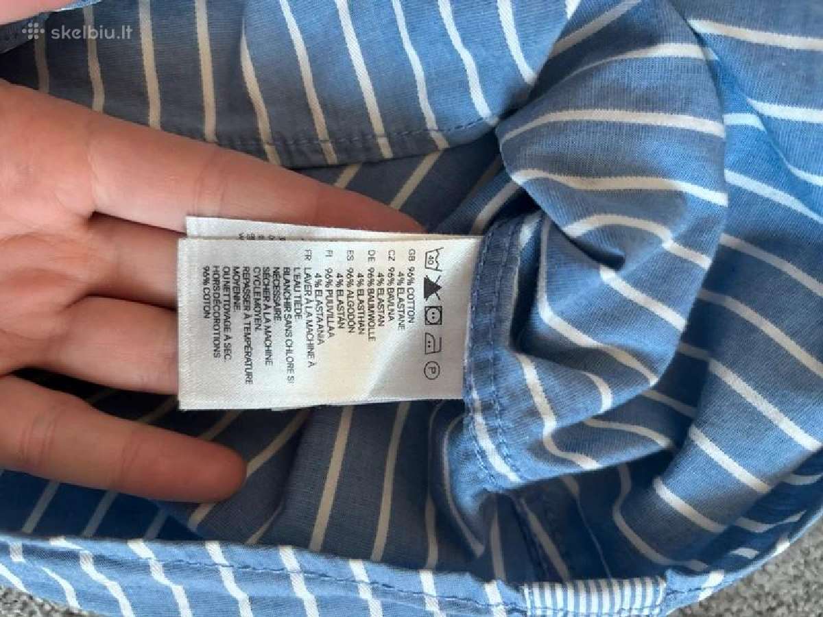 Mėlyni marškiniai su baltomis juostelėmis - nuotraukos Nr. 4