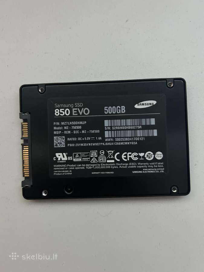Samsung 850 EVO 500gb Sata - nuotraukos Nr. 2
