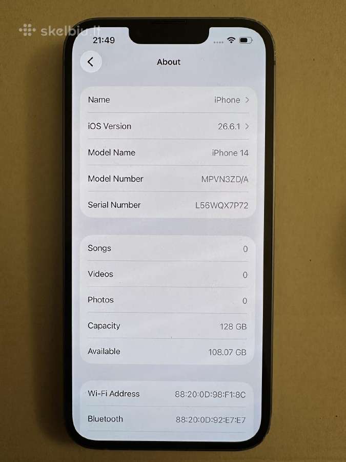 Apple iPhone 14 128gb - nuotraukos Nr. 8