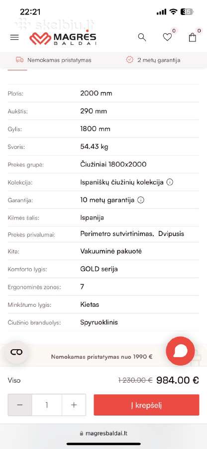 Beveik naujas čiužinys - nuotraukos Nr. 3