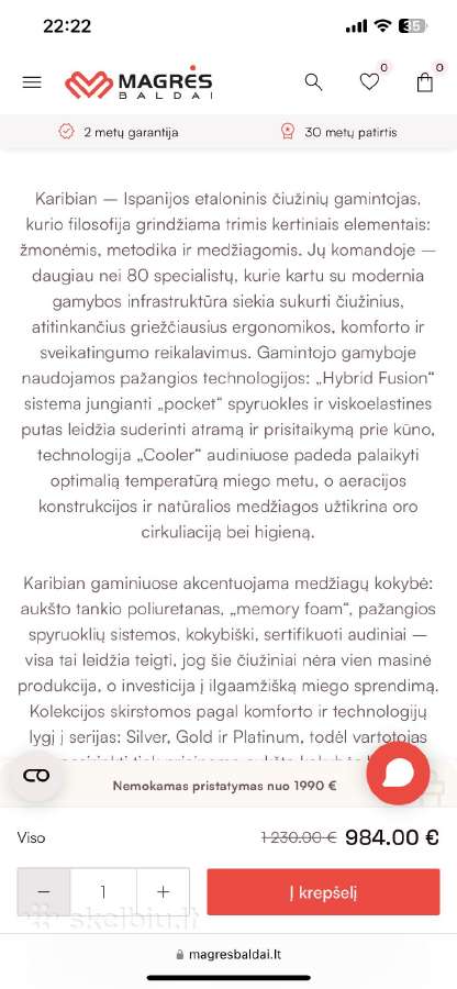 Beveik naujas čiužinys - nuotraukos Nr. 4