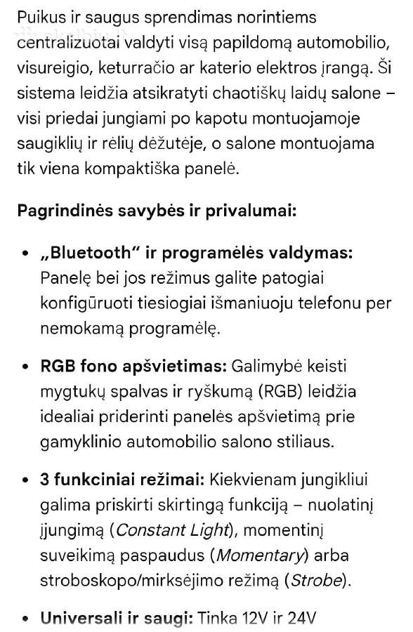 Universali 8/12 jungiklių valdymo panelė - nuotraukos Nr. 4