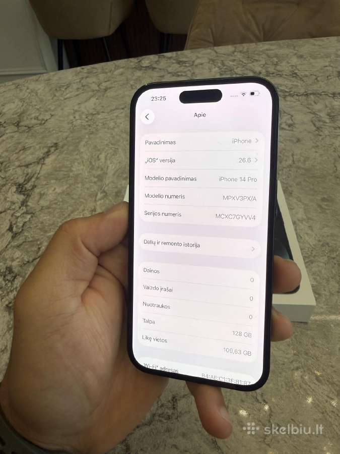 iPhone 14 pro, 128gb 100% - nuotraukos Nr. 4