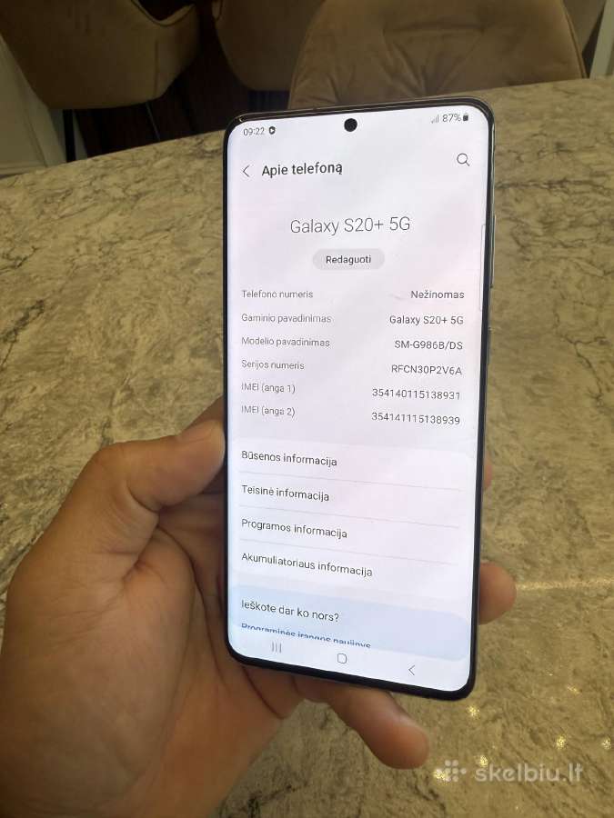 Samsung s20 plus 5G, 12/512gb - nuotraukos Nr. 4