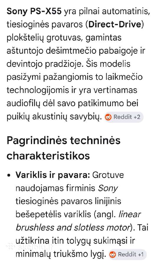 Sony Ps-x55 plokštelių grotuvas - nuotraukos Nr. 20