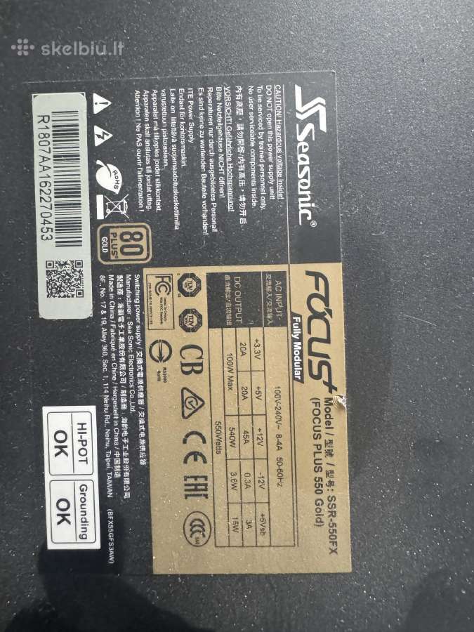 Seasonic Focus Plus Gold 550w – Ssr-550fx - nuotraukos Nr. 2