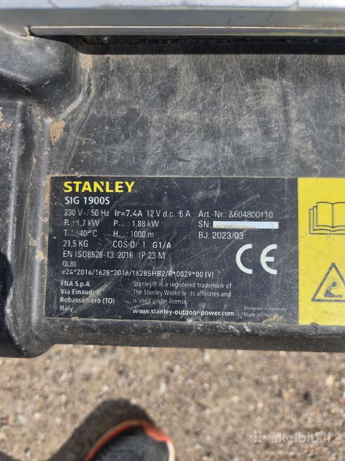Generatorius stanley sig 1900s - nuotraukos Nr. 2