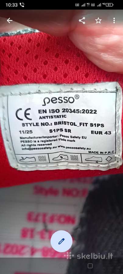 Darbo batai " Pesso", 43 išmera - nuotraukos Nr. 6