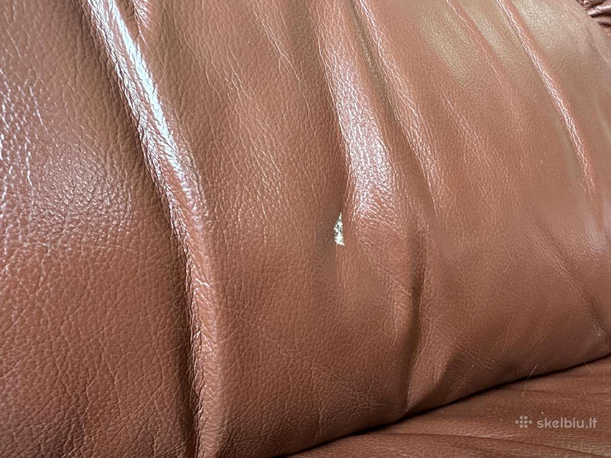 Dvivietė odinė sofa - 80 € - nuotraukos Nr. 4