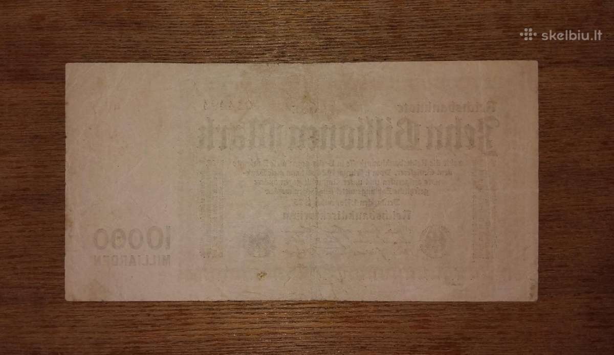 Vokietijos 10 bln markių banknotas - nuotraukos Nr. 2