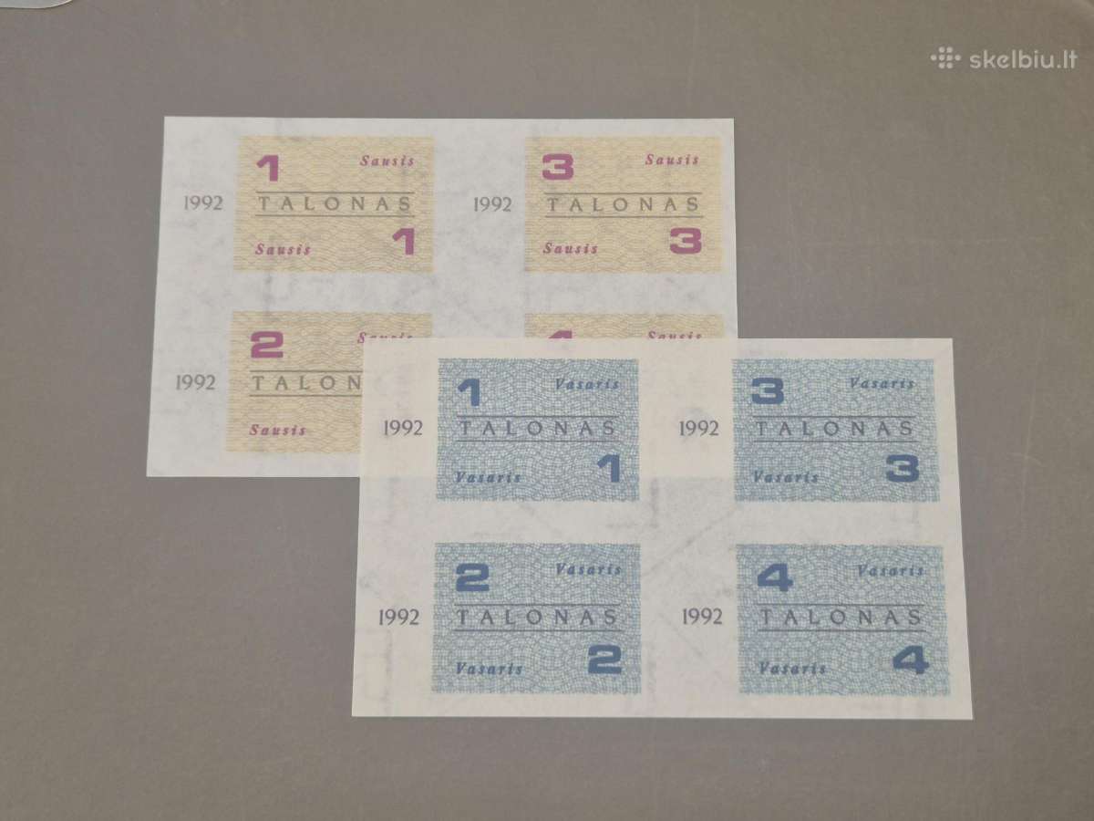 1992-1993 Maisto talonų rinkinukas Unc - nuotraukos Nr. 2