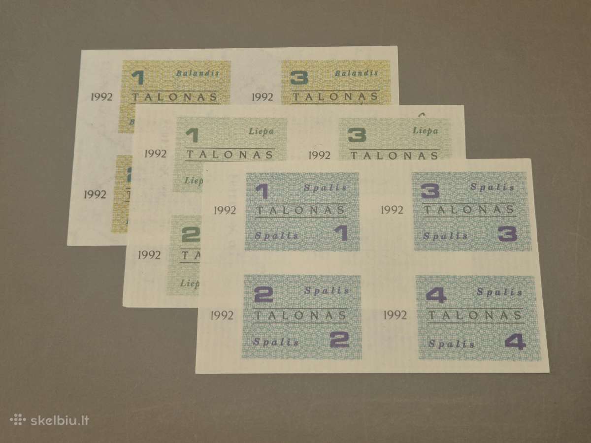 1992-1993 Maisto talonų rinkinukas Unc - nuotraukos Nr. 3