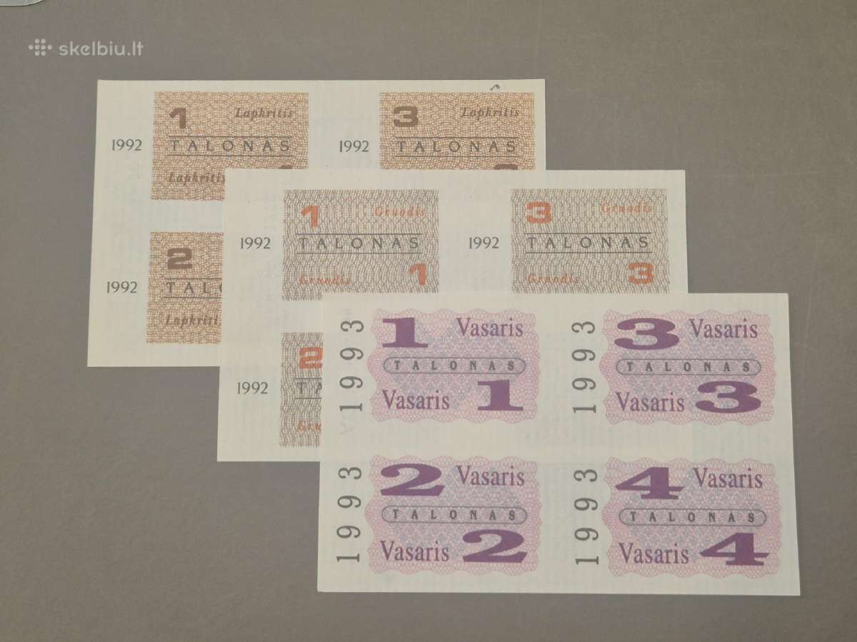 1992-1993 Maisto talonų rinkinukas Unc - nuotraukos Nr. 4
