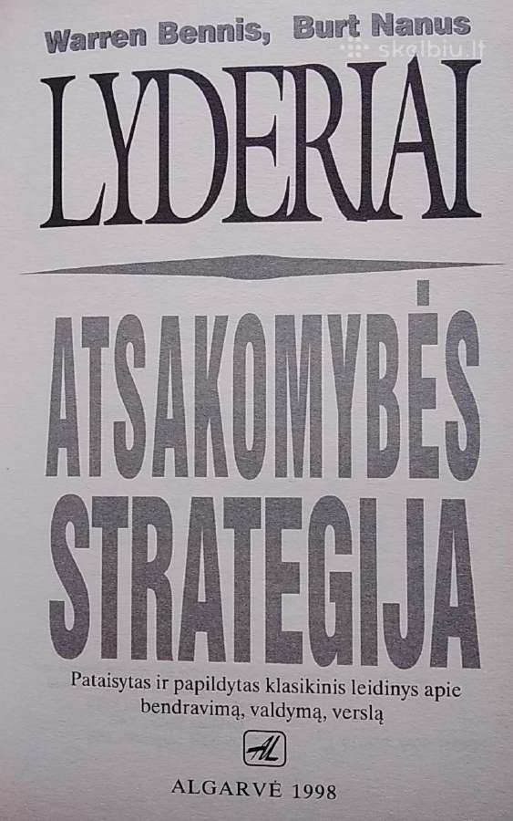 Lyderiai. Atsakomybės strategija - nuotraukos Nr. 2