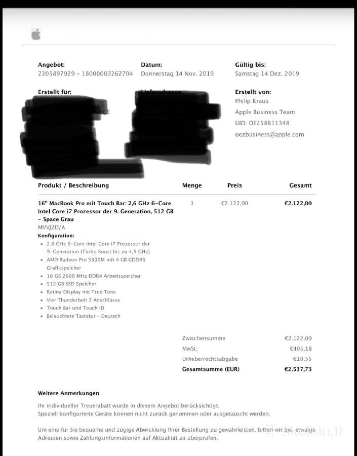 Apple MacBook Pro 16 2019 i7 16 GB 512 GB - nuotraukos Nr. 7