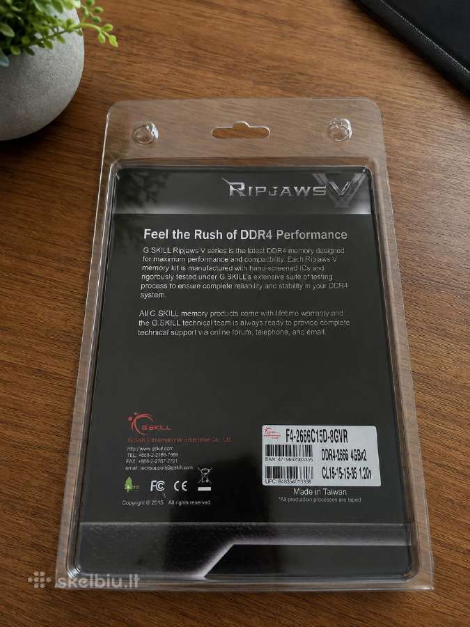 G.skill Ripjaws V Ddr4 RAM (2x4gb) 2666mhz - nuotraukos Nr. 2