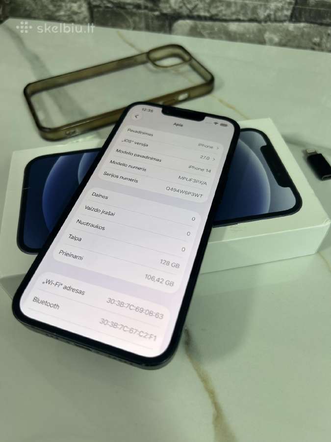 iPhone 14 128gb 81% Black - nuotraukos Nr. 3