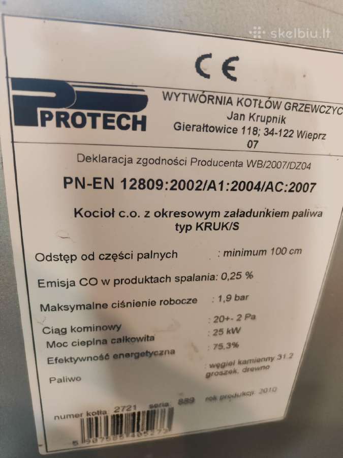 Parduodu kieto kuro katilą Kruk - nuotraukos Nr. 2
