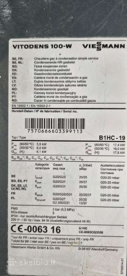 Viessmann Vitodens 100-w b1hc-19 - nuotraukos Nr. 3