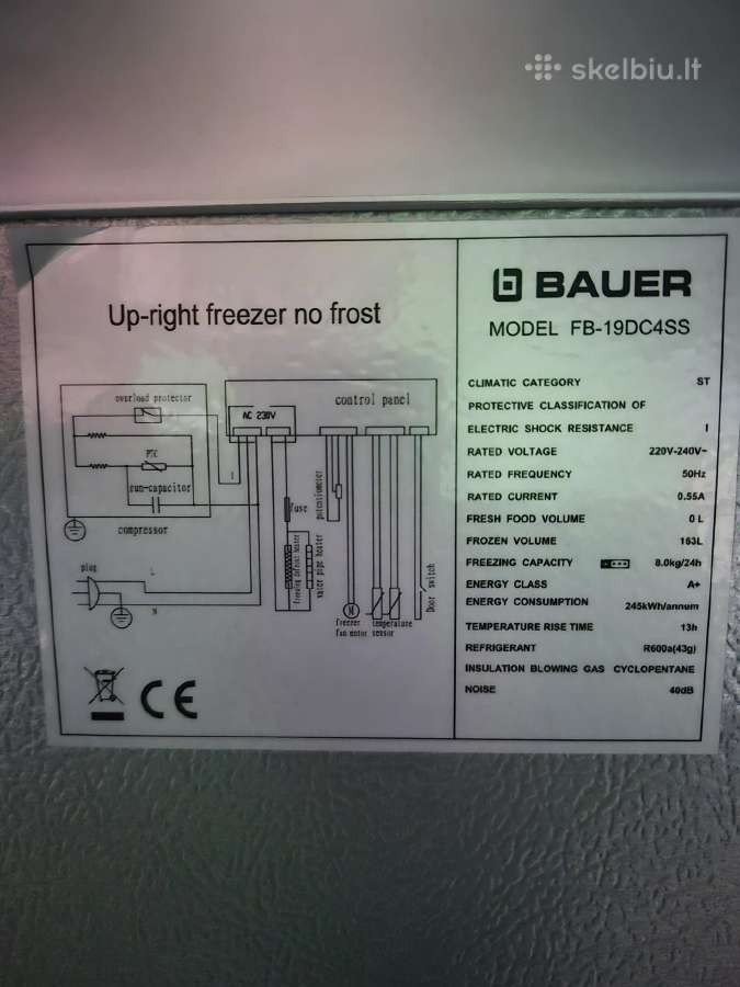 Bauer No Frost vertikalus šaldiklis 163 - nuotraukos Nr. 5