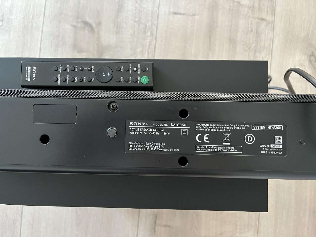 Sony Ht-s350 2.1 soundbar / TV garso kolonėlė - nuotraukos Nr. 6