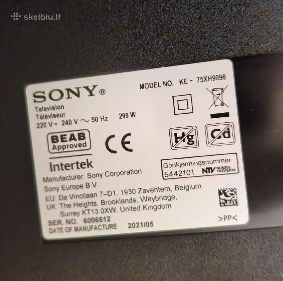 Sony 75" 190cm Smart 4k Uhd - nuotraukos Nr. 16