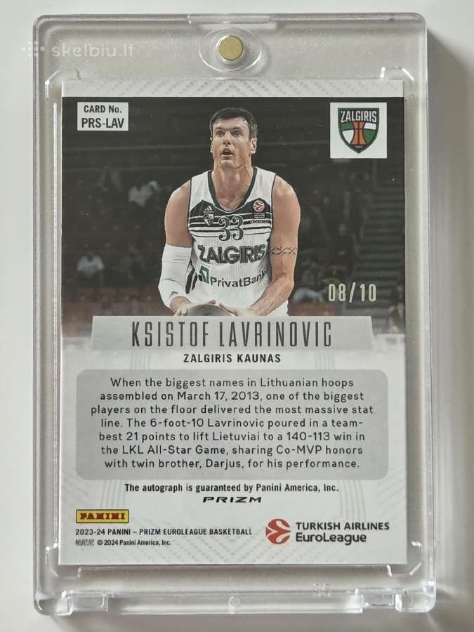 2023-24 Euroleague Ksistof Lavrinovic Auto /10 - nuotraukos Nr. 2