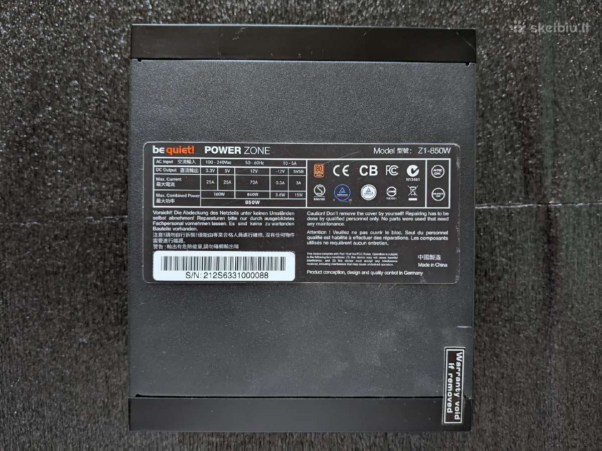 Be quiet! Power Zone 850 W 80plus Bronze Psu - nuotraukos Nr. 2