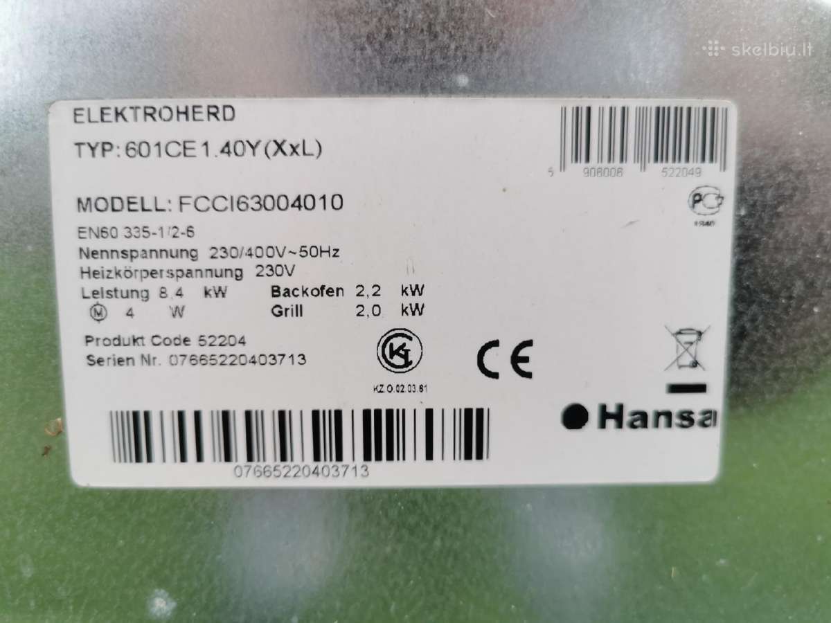 Elektrinė viryklė „hansa“ su stiklo keramika - nuotraukos Nr. 4